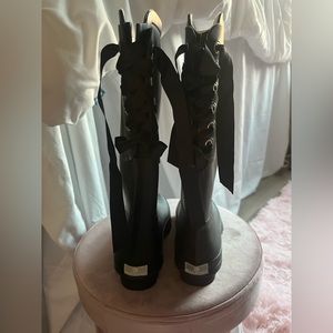 Marley Lily black bow rain boots